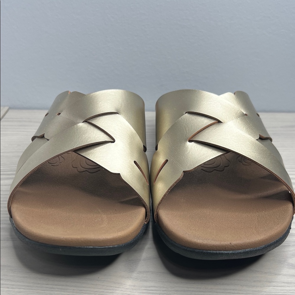 Rockport Crossband Slide Sandals - Ridge - Gold